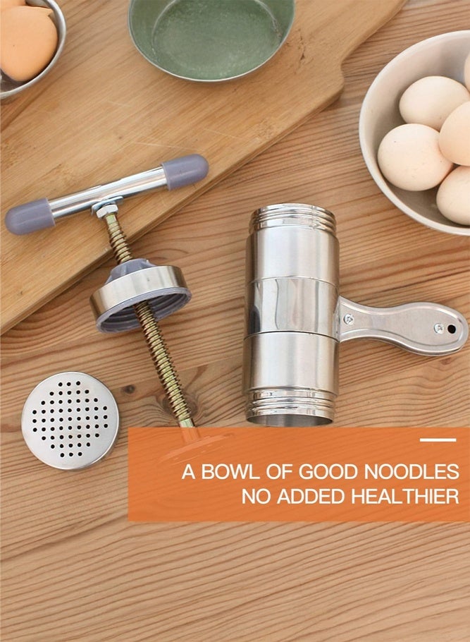 SHABILI Manual Stainless Steel Noodles Press Noodle Maker for Home Kitchen Use, Durable Hand Wringing Pasta Machine with Multiple Moulds, Manual Noodles Press Manual Press Pasta Machine Tool - Image 5
